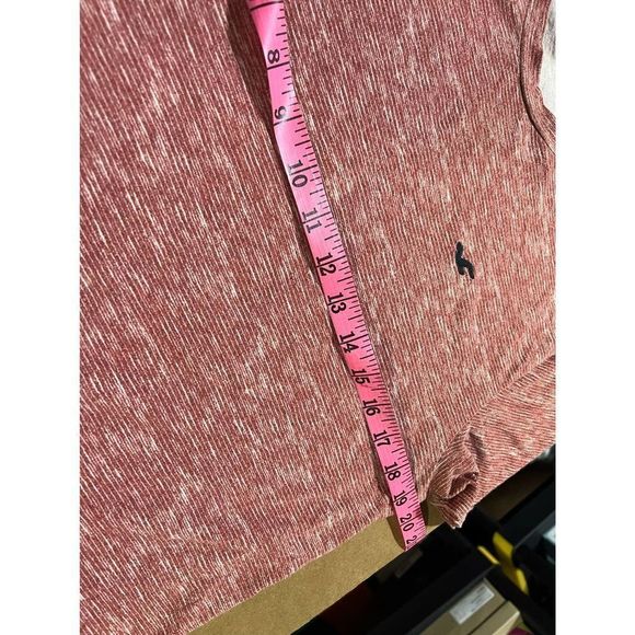 Hollister logo UNISEX maroon white striped short sleevet- shirt SZ S - Picture 8 of 10